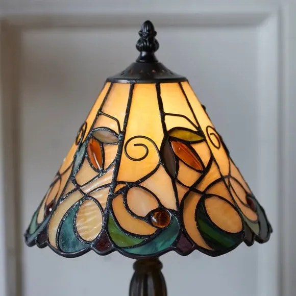 Traditional Table Lamp - Multicolor, Glass