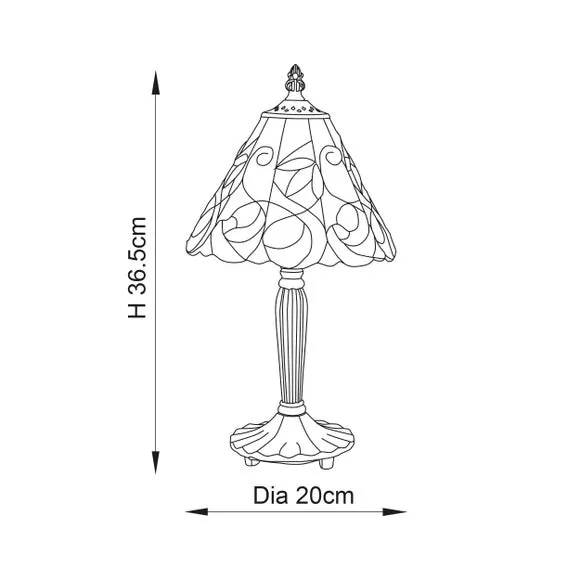 Traditional Table Lamp - Multicolor, Glass