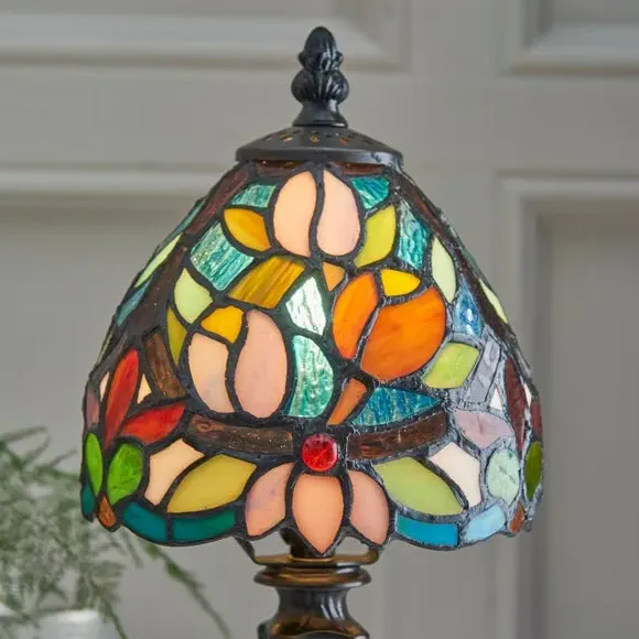 Traditional Table Lamp - Multicolor, Glass