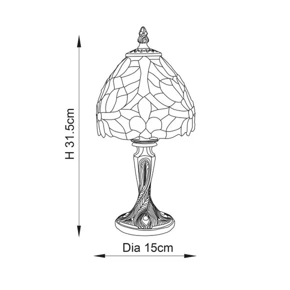 Traditional Table Lamp - Multicolor, Glass
