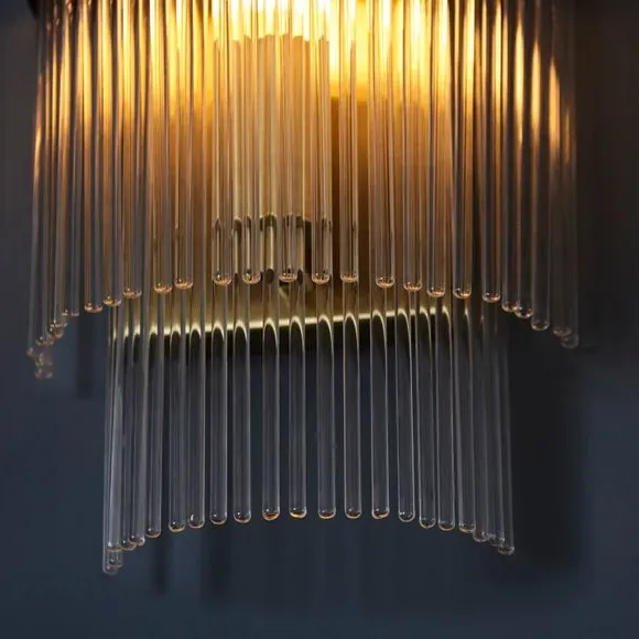 Wall Light with Clear Rods - Brass