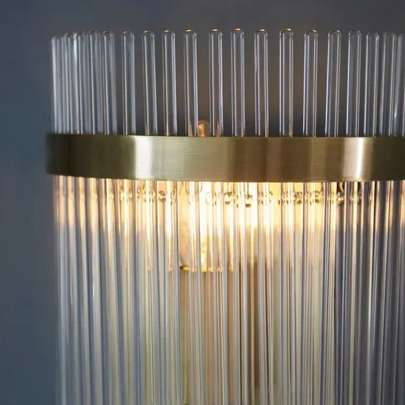 Wall Light with Clear Rods - Brass