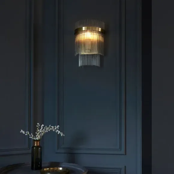 Wall Light with Clear Rods - Brass image