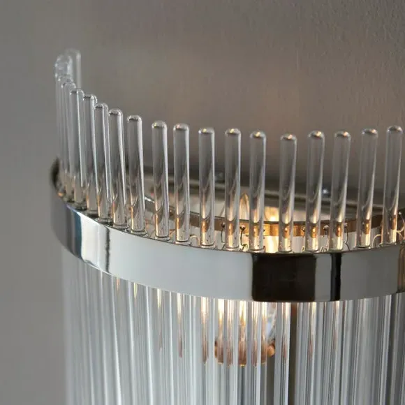 Wall Light with Clear Rods - Nickel