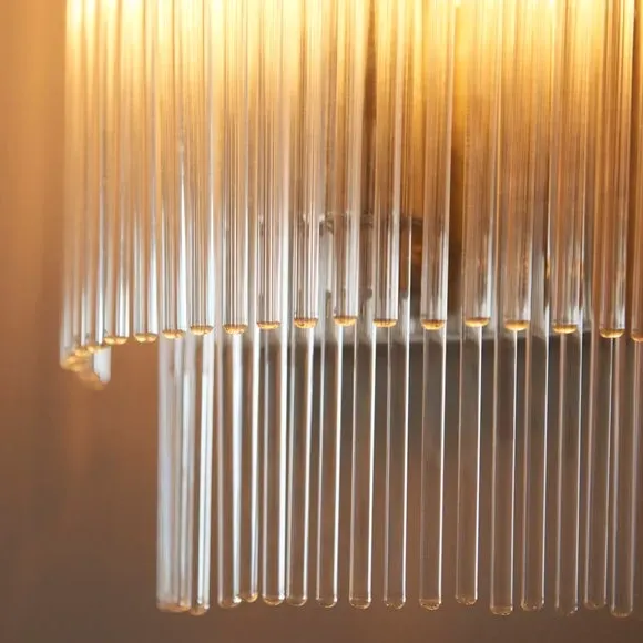 Wall Light with Clear Rods - Nickel