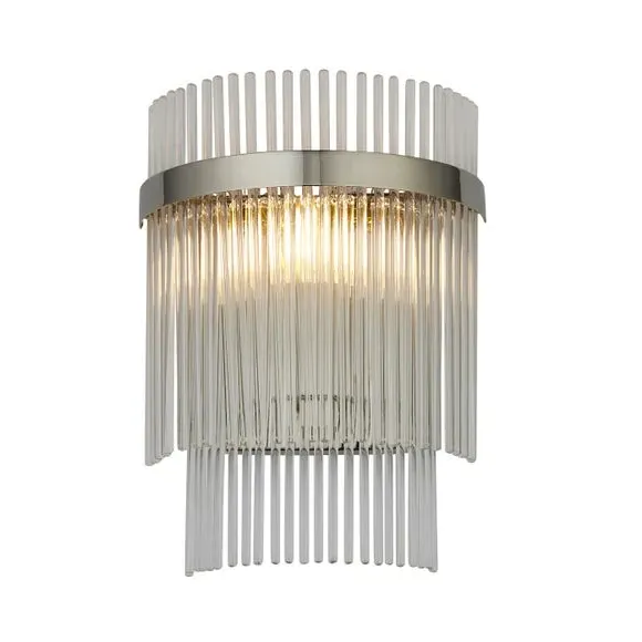 Wall Light with Clear Rods - Nickel