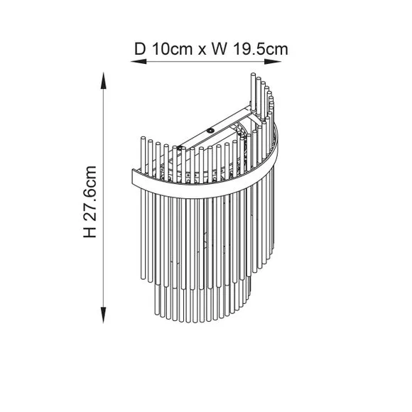 Wall Light with Clear Rods - Nickel