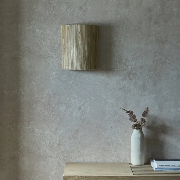 Wall Light with Seagrass Shade - Black