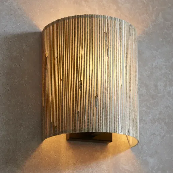 Wall Light with Seagrass Shade - Black