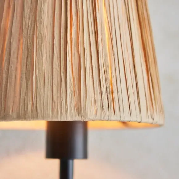 Wriggle Wall Light Dimmable - Black, Raffia