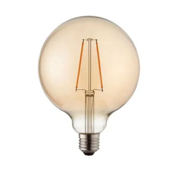 XL Globe LED Bulb Filament Style - Amber Glass