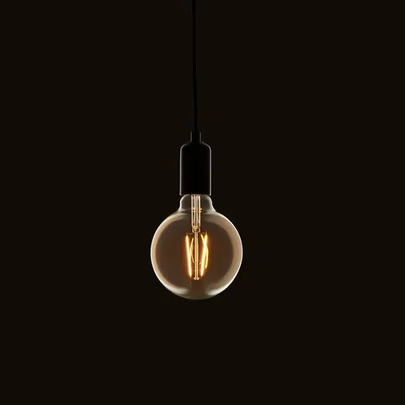 XL Globe LED Bulb Filament Style - Amber Glass