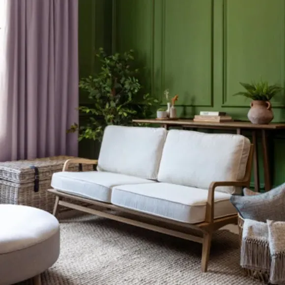 2-Seater Sofa with Removable Cushions - Oak