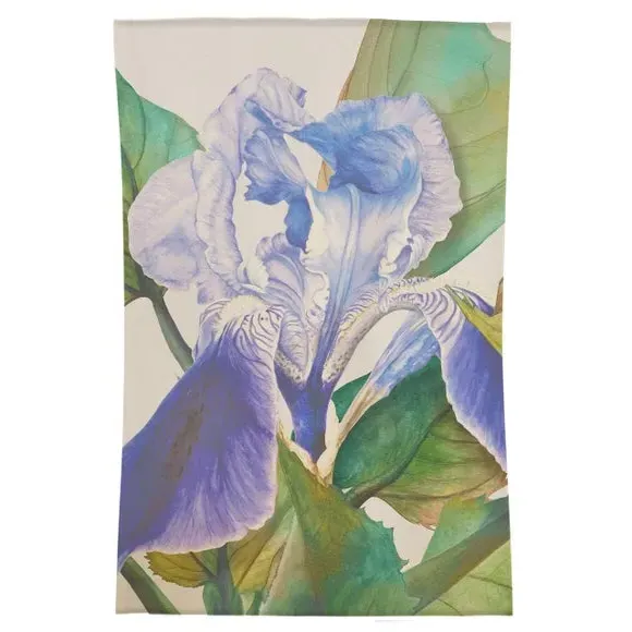 Botanical Rug with Floral Design - Blue, Wool