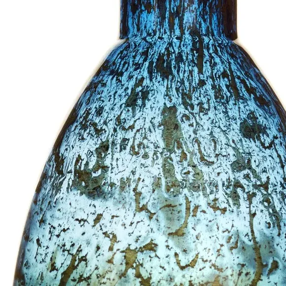 Bottle Vase Hand Blown - Sapphire, Glass