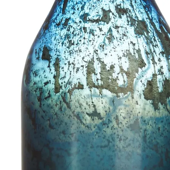 Bottle Vase Hand Blown - Sapphire, Glass