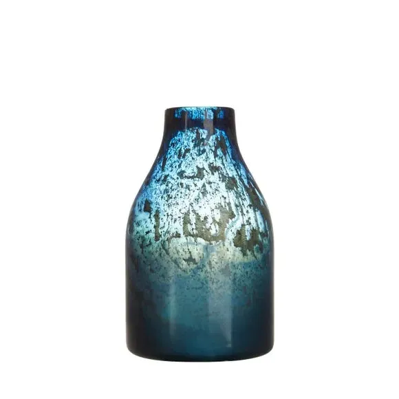 Bottle Vase Hand Blown - Sapphire, Glass