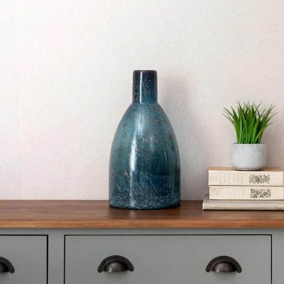 Bottle Vase Hand Blown - Sapphire, Glass
