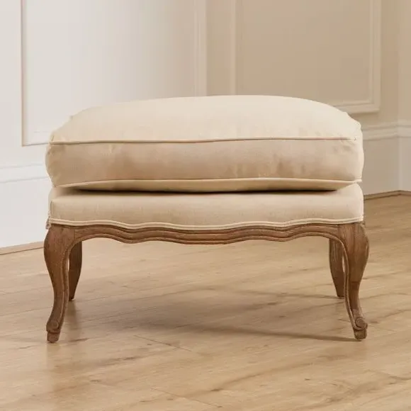 Classic Footstool with Cushion - Oak