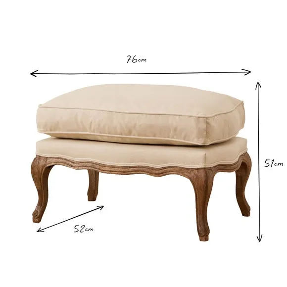Classic Footstool with Cushion - Oak