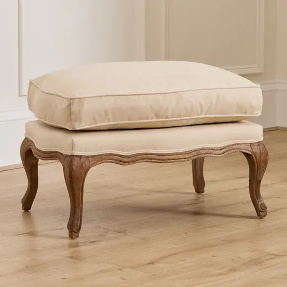Classic Footstool with Cushion - Oak image