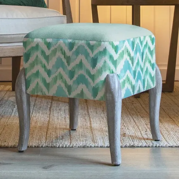 Compact Footstool with Zigzag Pattern - Isla