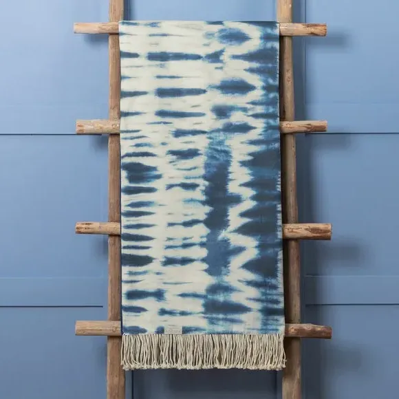 Cotton Throw Blanket Reversible - Blue, Cotton
