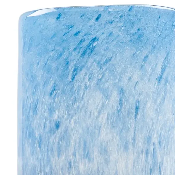 Cylinder Glass Vase Abstract Pattern - Indigo