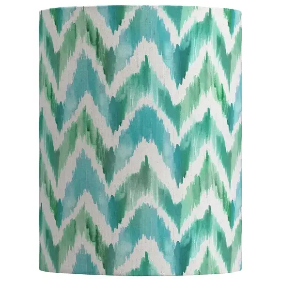 Cylinder Lamp Shade Patterned - Blue, Woven