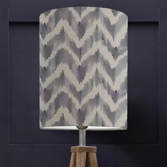 Cylinder Lamp Shade Patterned - Purple, Woven