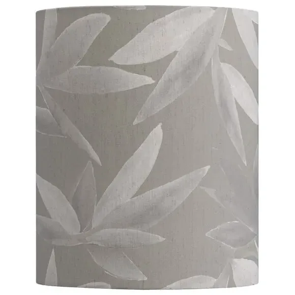 Cylinder Lamp Shade with Floral Print - Grey