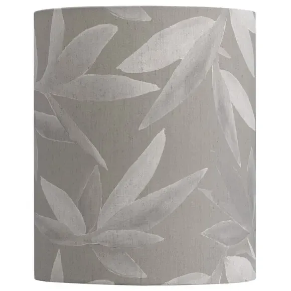 Cylinder Lamp Shade with Floral Print - Grey