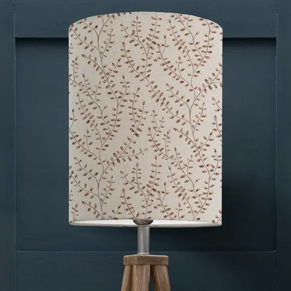 Cylinder Lamp Shade with Floral Print - Red image