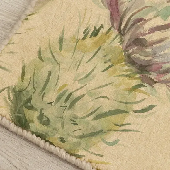 Floral Rug - Green, Polypropylene
