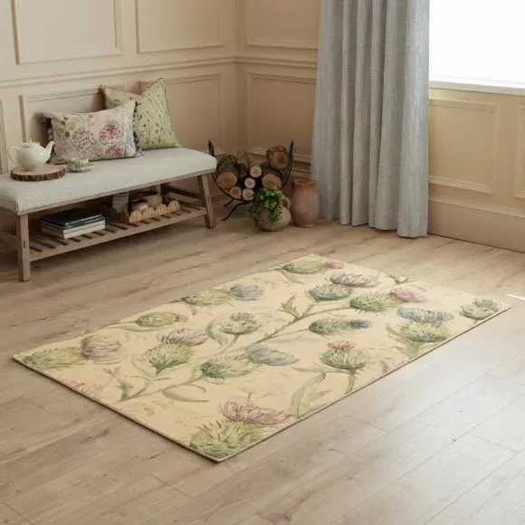Floral Rug - Green, Polypropylene image