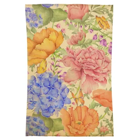 Floral Rug with Thistle Design - Pink, Wool