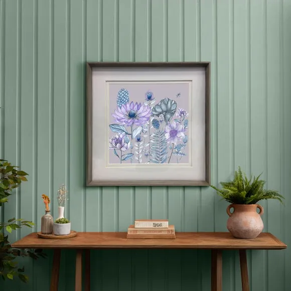 Framed Print Floral Design - Violet, Paper image