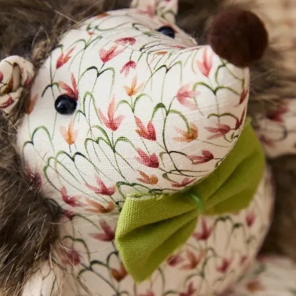 Hedgehog Doorstop with Bow - Multicolor, Fabric