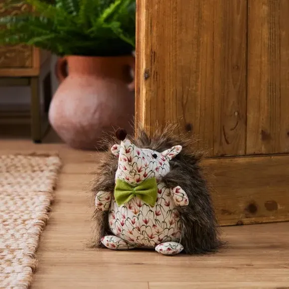 Hedgehog Doorstop with Bow - Multicolor, Fabric