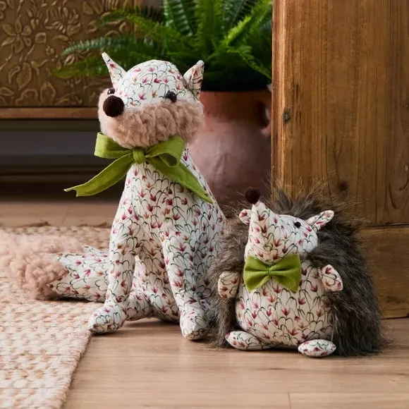 Hedgehog Doorstop with Bow - Multicolor, Fabric