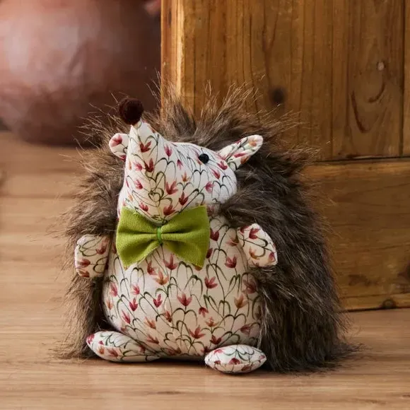 Hedgehog Doorstop with Bow - Multicolor, Fabric image