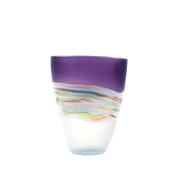 Medium Vase with Abstract Patterns - Amethyst, Glass