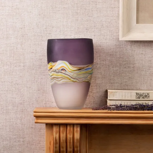 Medium Vase with Abstract Patterns - Amethyst, Glass