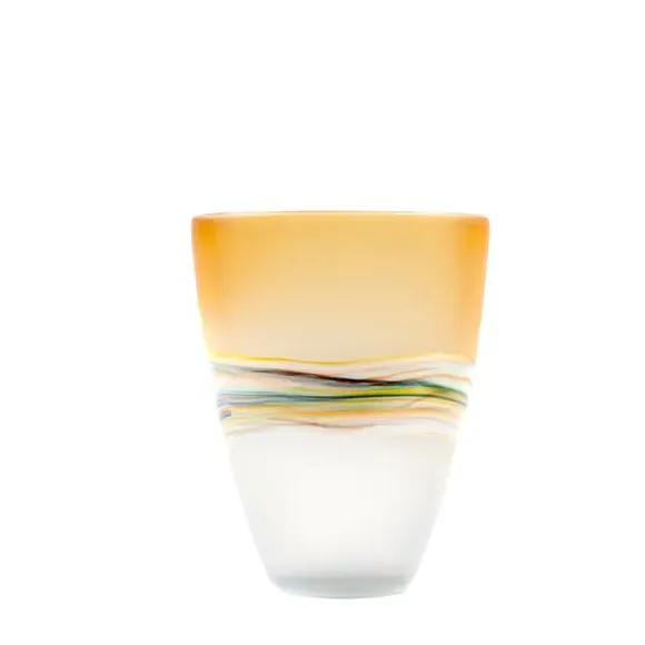 Medium Vase with Abstract Patterns - Citrine, Glass