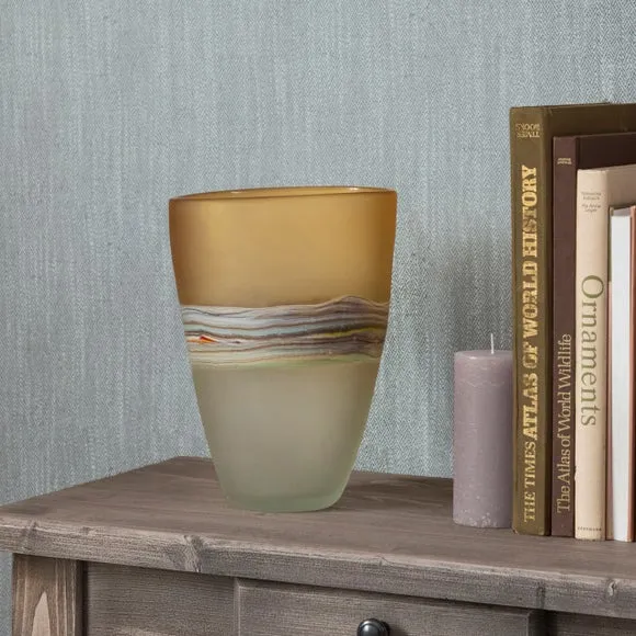 Medium Vase with Abstract Patterns - Citrine, Glass image