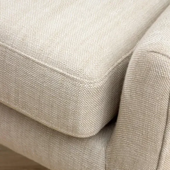 Occasional Armchair with Wooden Base - Cream, Velvet