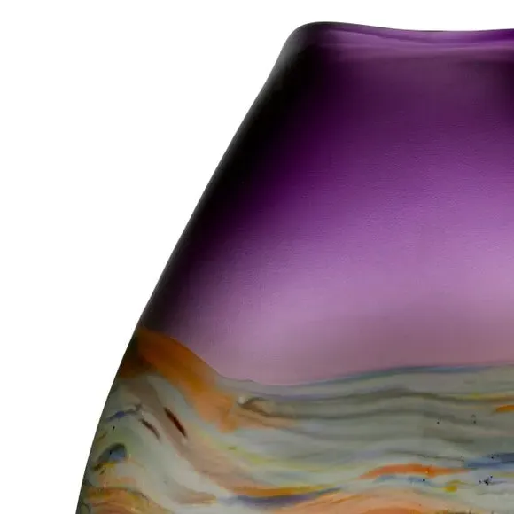 Oval Vase Hand Blown - Amethyst, Glass