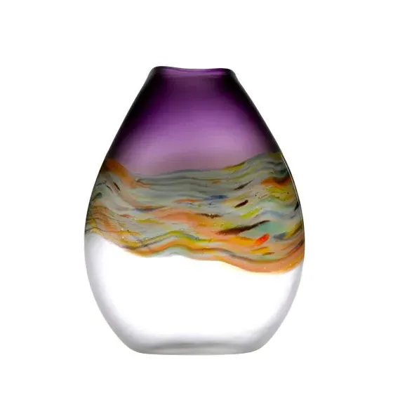 Oval Vase Hand Blown - Amethyst, Glass