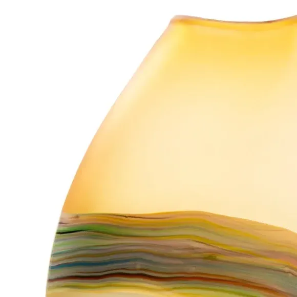 Oval Vase Hand Blown - Citrine, Glass