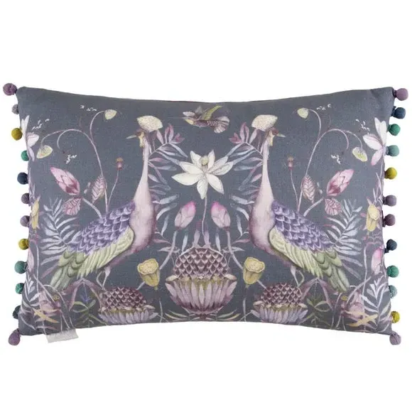 Rectangle Cushion with Animal Design - Purple, Cotton